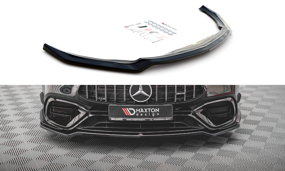 Street+ Spoilerlippe Front Ansatz V.1 passend für Mercedes-AMG CLA 45 Aero C118 schwarz Hochglanz