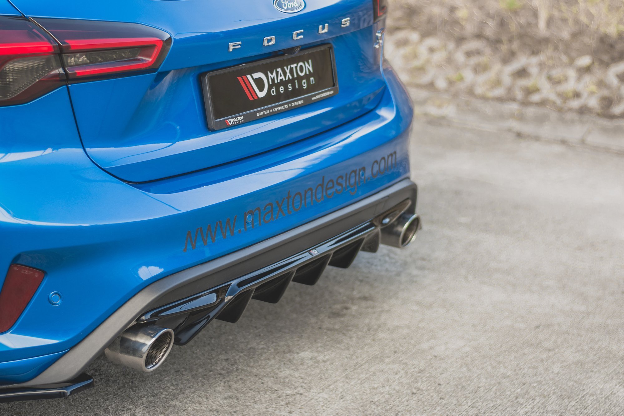 Diffusor Heck Ansatz V.2 für Ford Focus Hatchback ST Mk4 schwarz Hochglanz