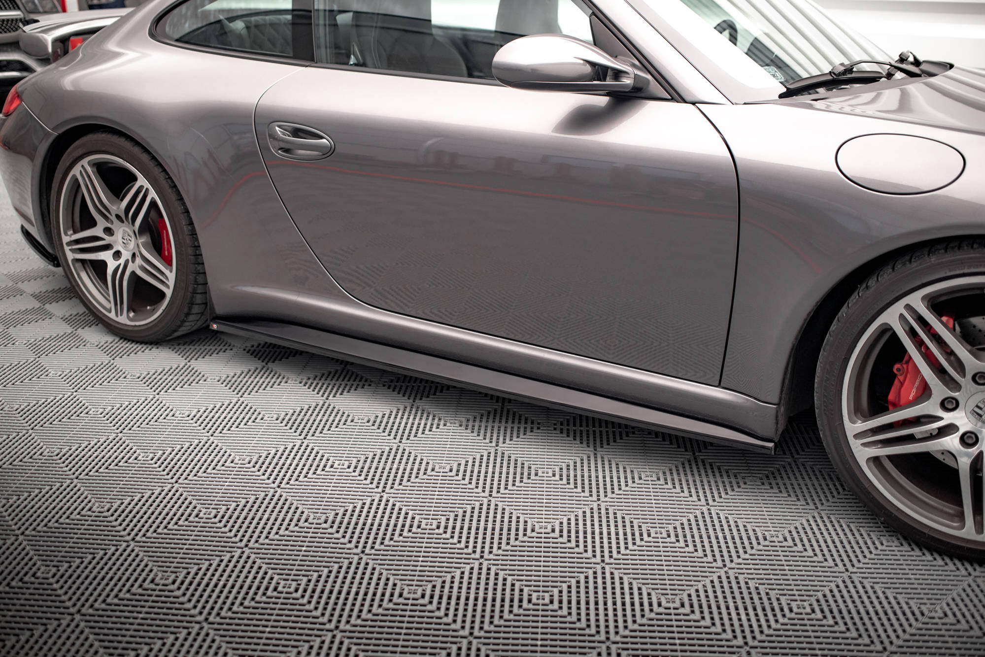 Street+ Seitenschweller Leisten passend für Porsche 911 Carrera / Carrera GTS 997 FL schwarz Hochglanz