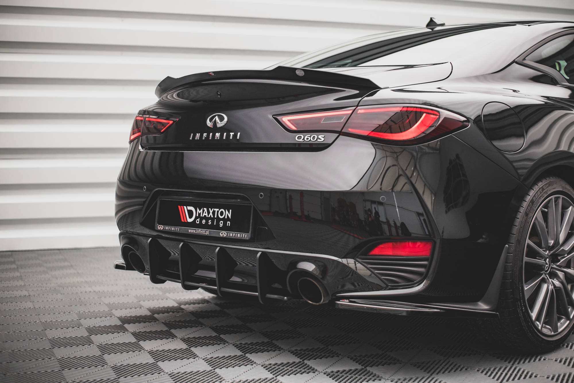 Heckansatz Diffusor passend für Infiniti Q60 S Mk2 schwarz matt