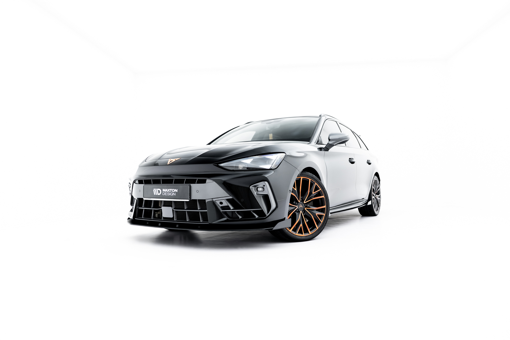 Frontlippe passend für CUPRA Leon ST / Hatchback Mk1 FL schwarz matt + Hochglanz Flaps