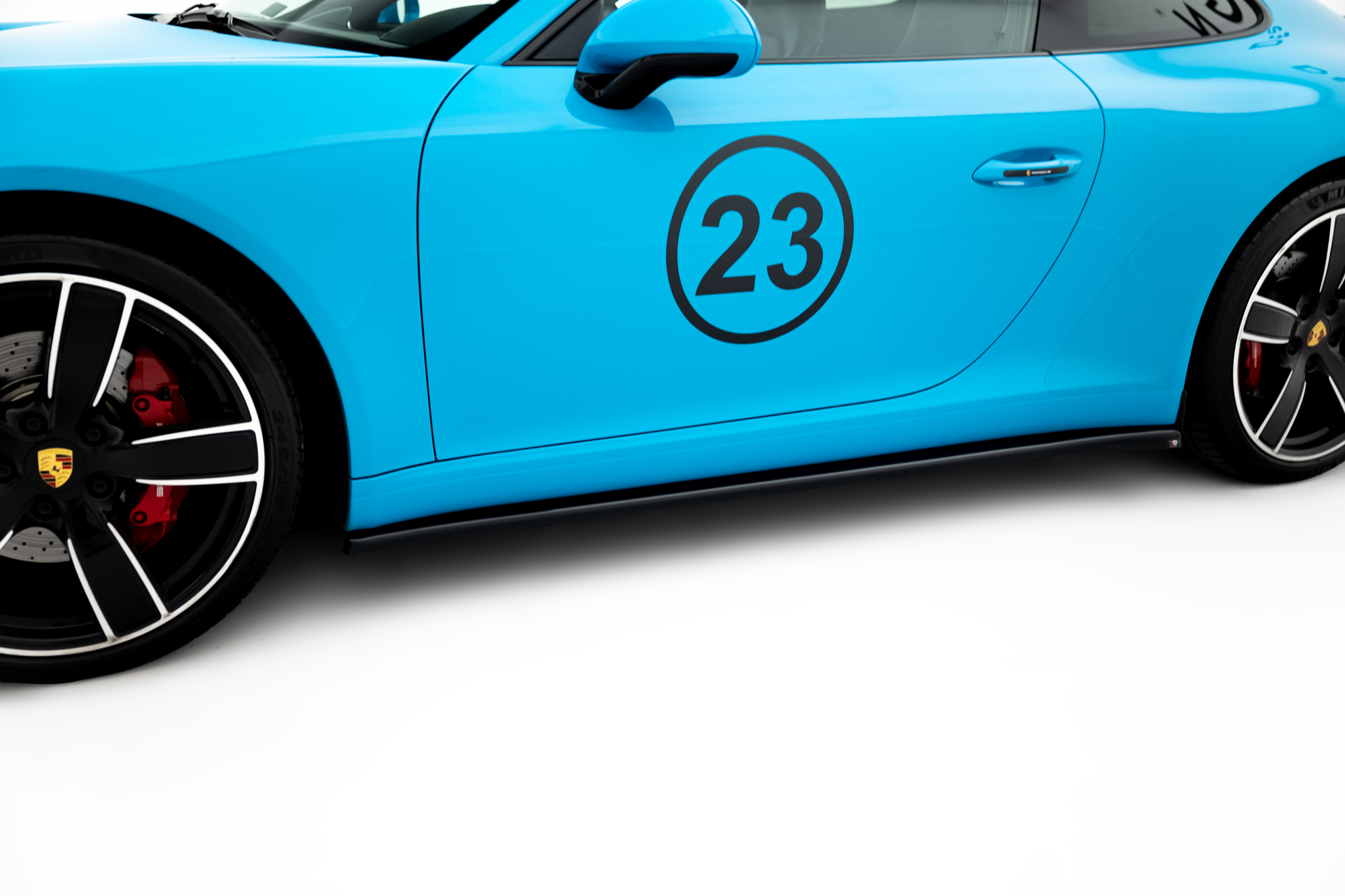 Seitenschweller Ansatz für Porsche 911 Carrera 991 Facelift schwarz Hochglanz
