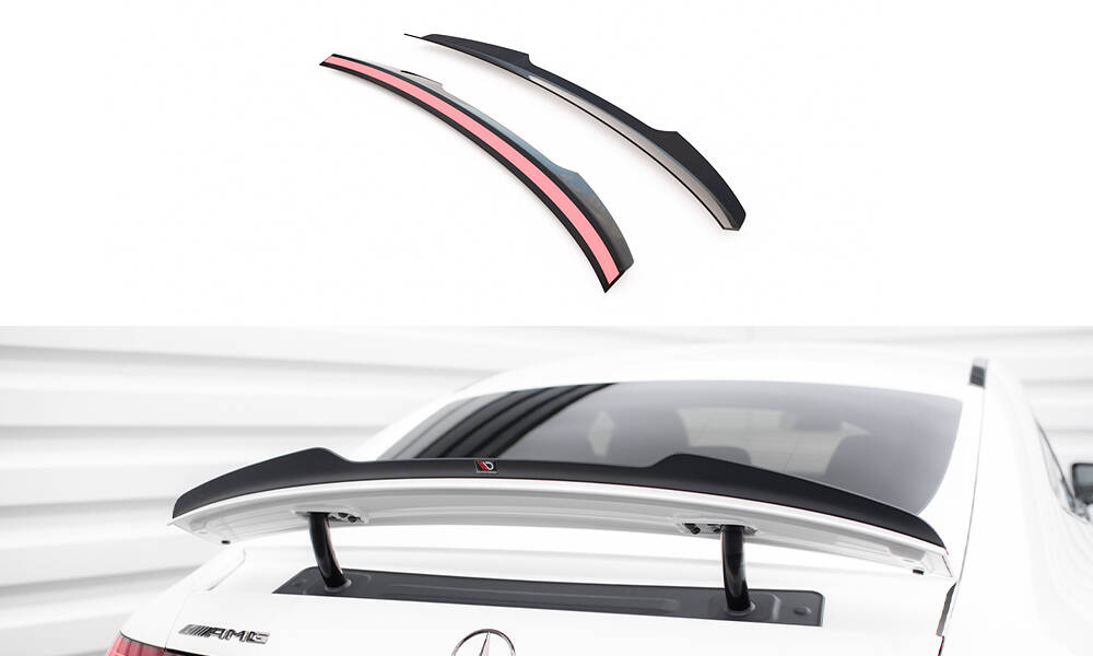 Heck Spoiler Aufsatz Abrisskante passend für Mercedes-AMG GT 53 / 43 V8 Package 4 Door-Coupe X290 schwarz Hochglanz