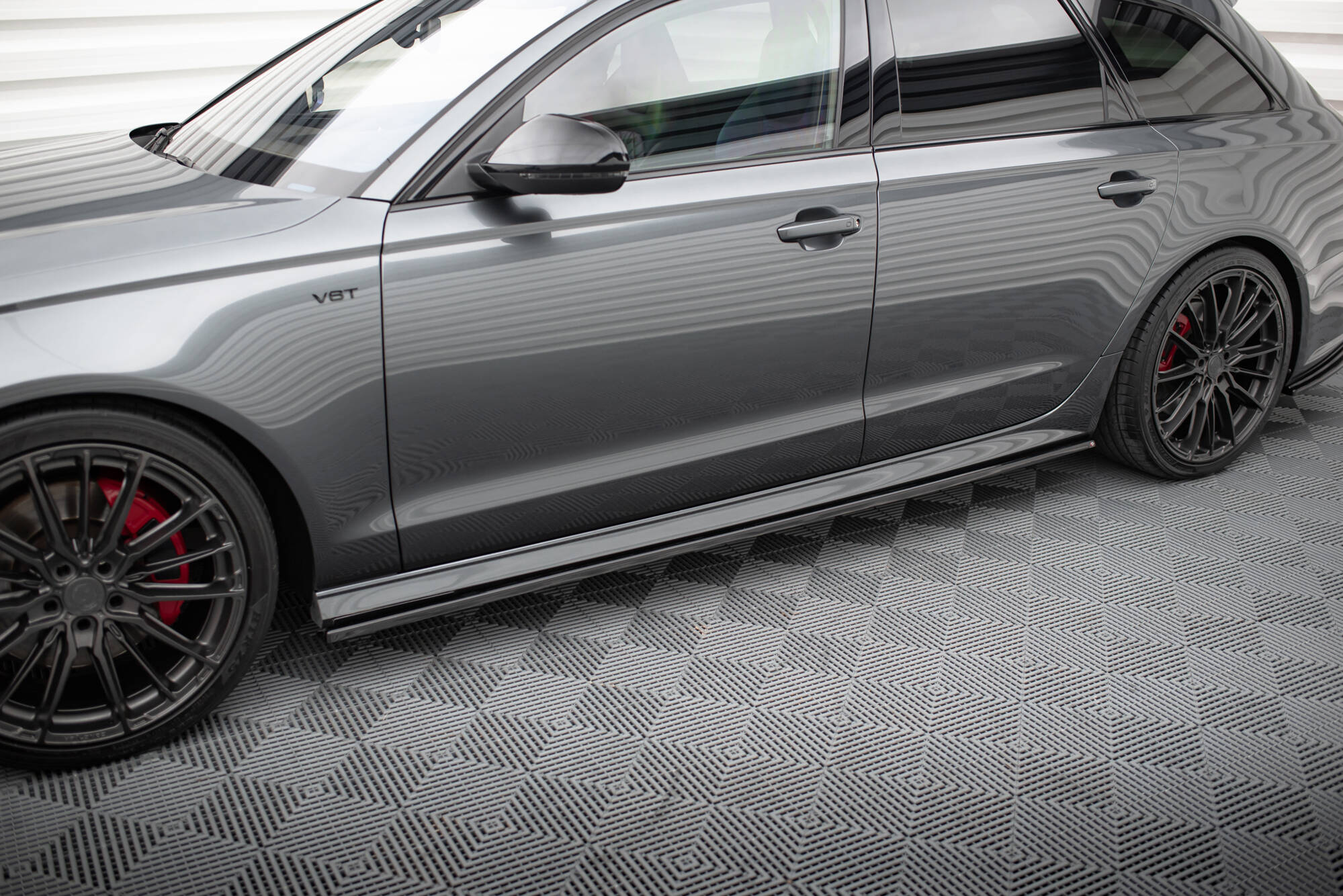 Dokładki Progów Audi S6 / A6 S-Line / A6 C7 FL schwarz Hochglanz