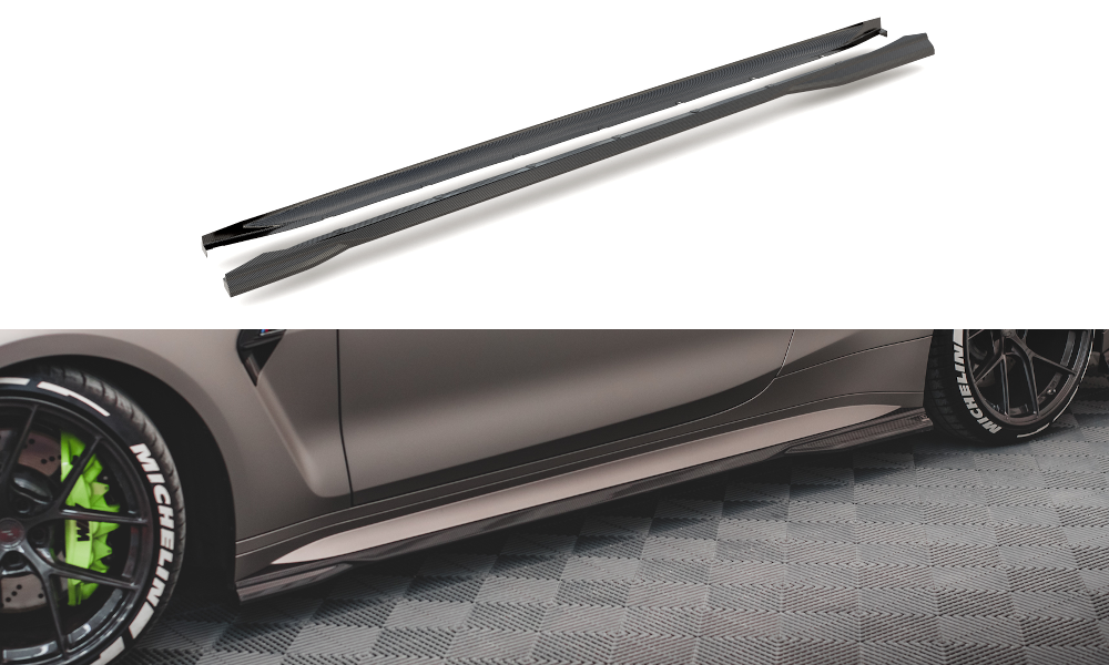Carbon Fiber Seitenschweller Ansatz Leisten passend für BMW M4 G82 / G82 FL