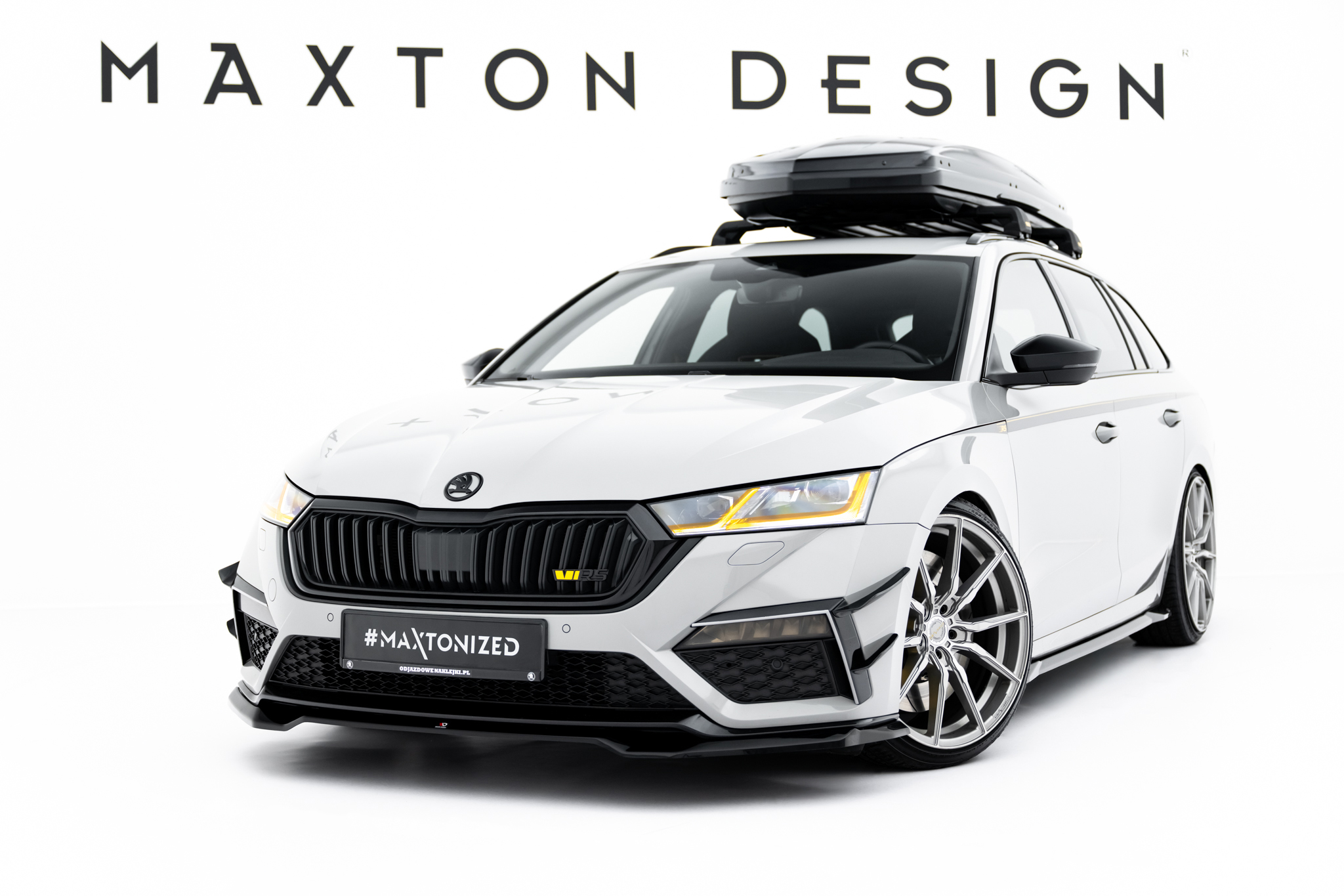 Street+ Spoilerlippe Front Ansatz V.4 passend für Skoda Octavia RS Mk4 schwarz Hochglanz