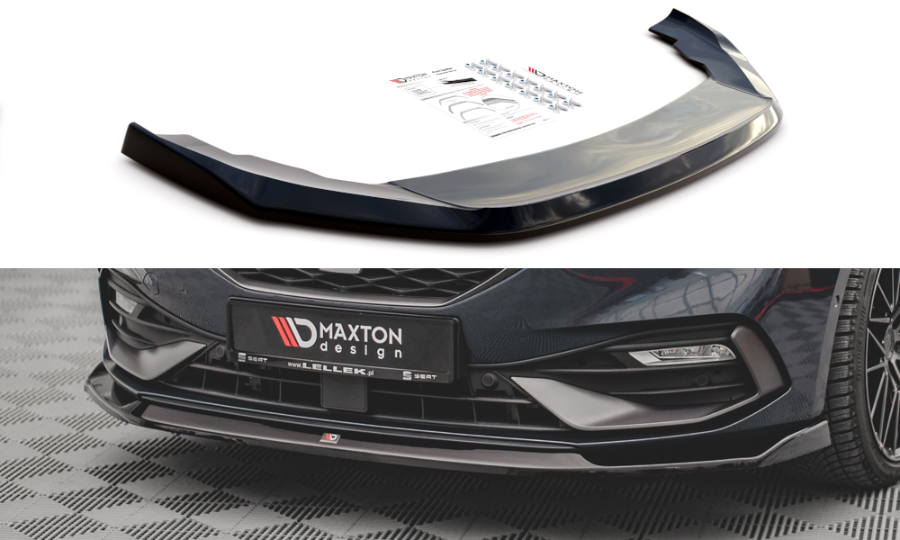 Street+ Spoilerlippe Front Ansatz V.3 passend für Seat Leon FR Mk4 schwarz Hochglanz