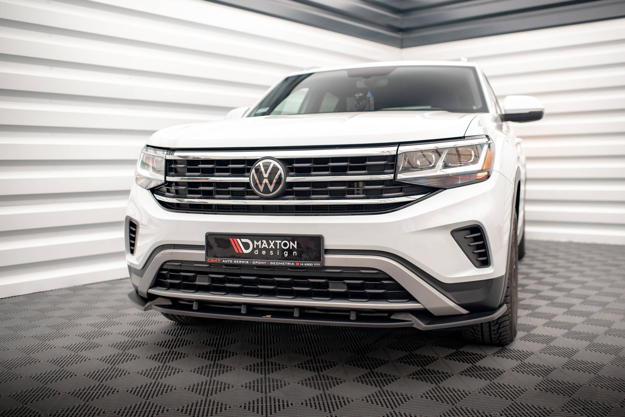 Street+ Spoilerlippe Front Ansatz V.1 passend für VW Atlas Cross Sport schwarz Hochglanz