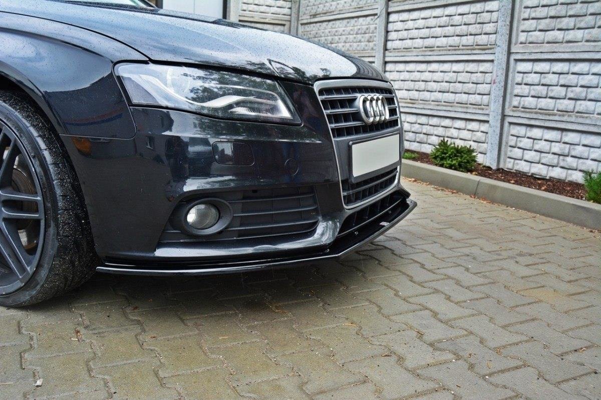 Street+ Spoilerlippe Front Ansatz V.2 passend für Audi A4 Limousine / Avant B8 schwarz Hochglanz