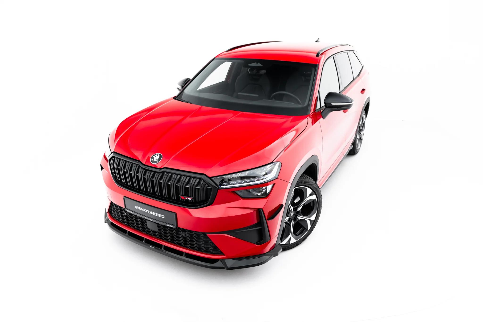 Frontlippe passend für Skoda Kodiaq RS Mk2 schwarz Hochglanz
