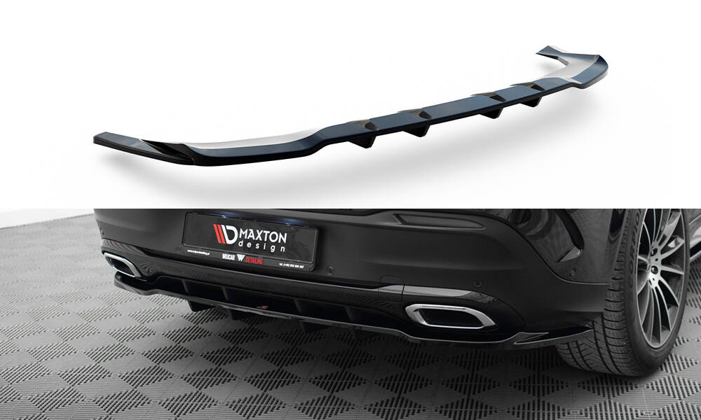 Street+ Mittlerer Diffusor RACE Heck Ansatz passend für Mercedes GLE Coupe AMG-Line C167 / C167 FL schwarz Hochglanz
