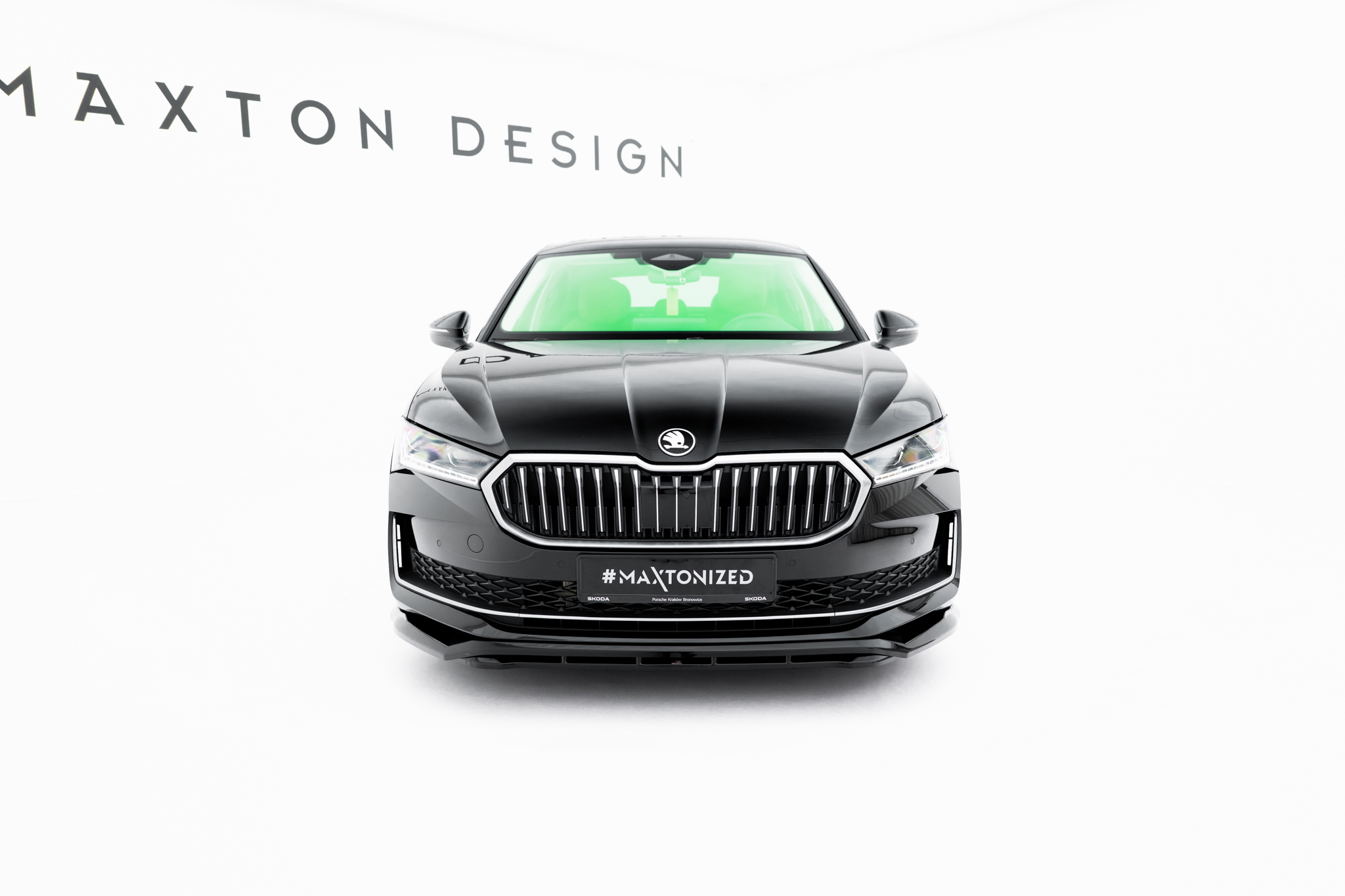 Street+ Spoilerlippe Front Ansatz V.1 passend für Skoda Superb Mk4 schwarz Hochglanz