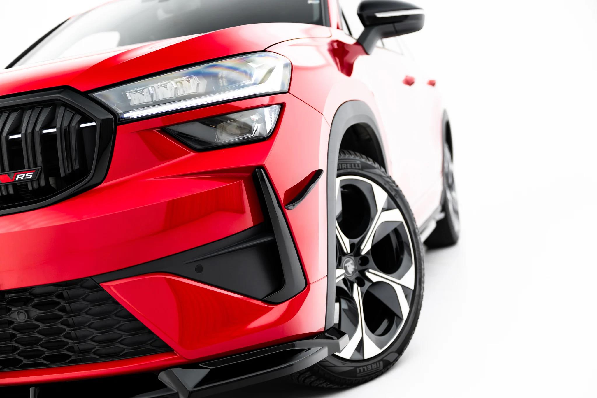 Stoßstangen Flaps Wings vorne Canards passend für Skoda Kodiaq RS Mk2 schwarz matt