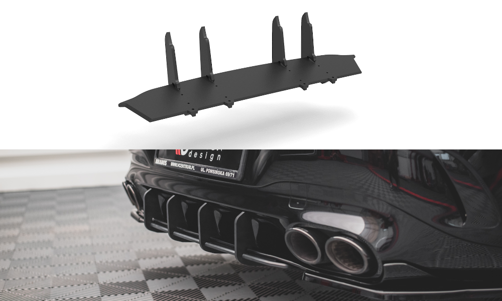 Street Pro Heckschürze Heck Ansatz Diffusor passend für Mercedes-AMG CLA 35 / 45 Aero C118 rot