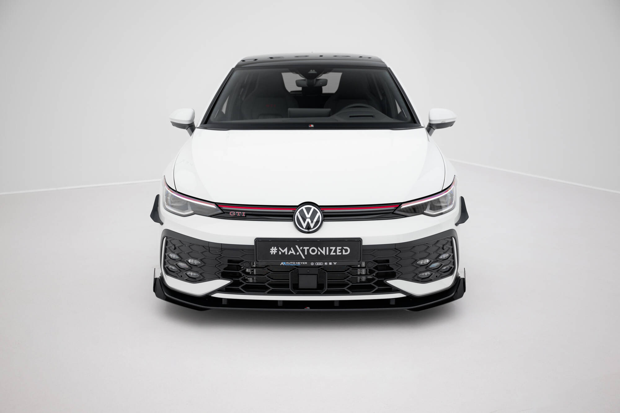 Street Pro Spoilerlippe Front Ansatz + Flaps passend für VW Golf GTI / GTE / R-Line Mk8 FL schwarz Hochglanz