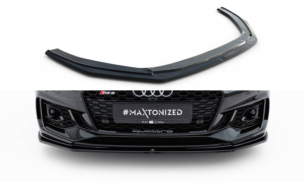 Front Ansatz V.2 für Audi RS5 Coupe / Sportback F5 schwarz Hochglanz