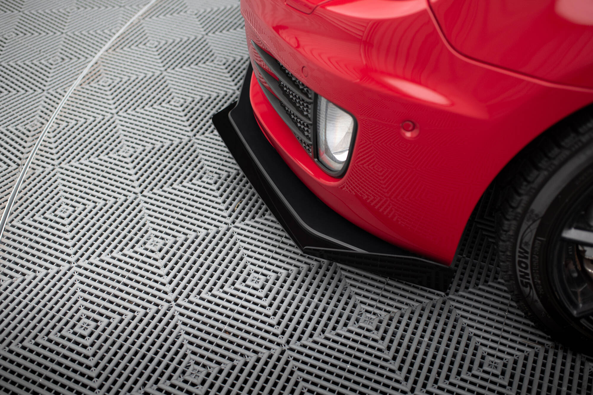 Street Pro Spoilerlippe Front Ansatz V.3 + Flaps passend für VW Golf GTI Mk6 schwarz Hochglanz