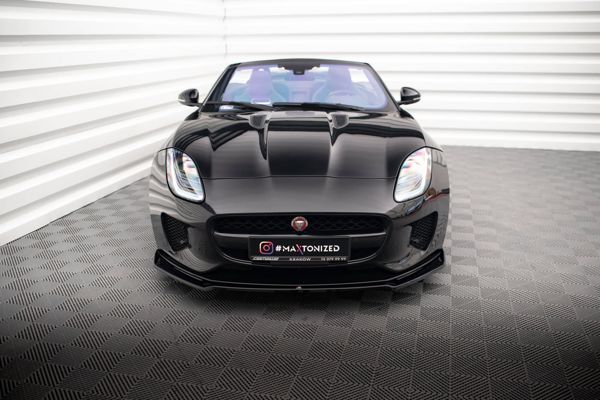 Street+ Spoilerlippe Front Ansatz V.2 passend für Jaguar F-Type Mk1 FL schwarz Hochglanz
