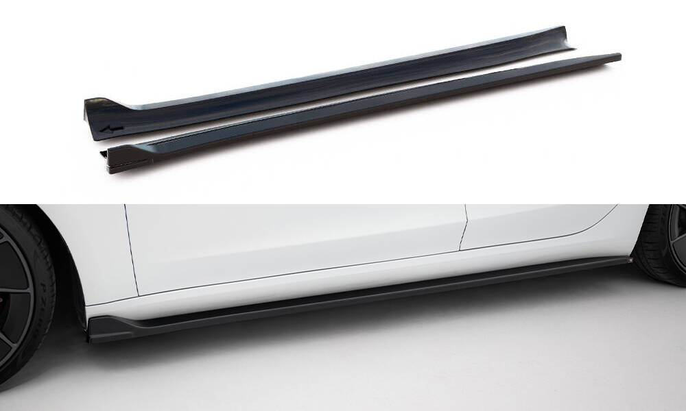 Seitenschweller Ansatz Paar V.3 passend für Tesla Model 3 Performance Mk1 FL schwarz Hochglanz