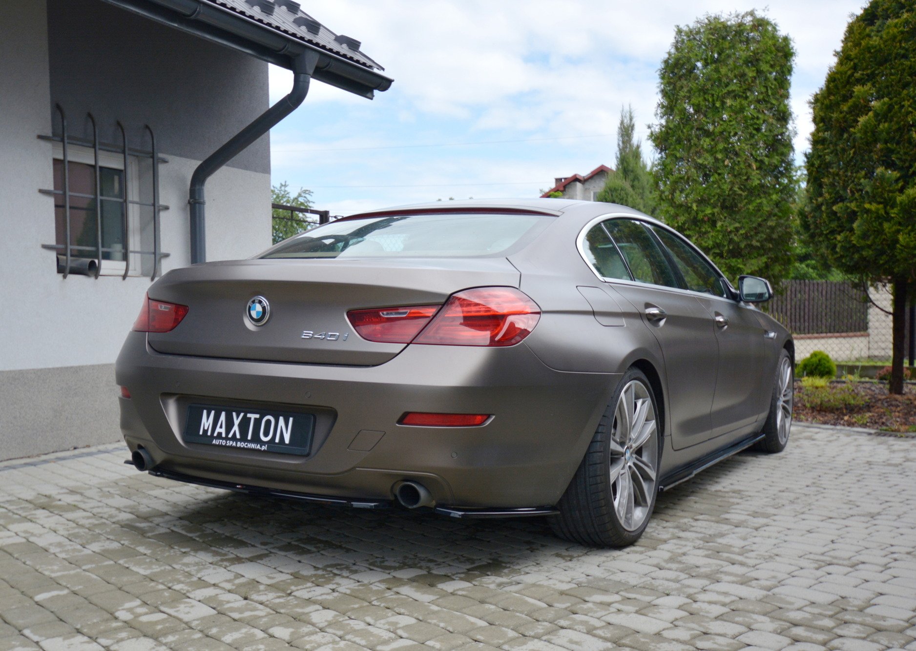 Heck Ansatz Flaps Diffusor für BMW 6er GRAN COUPÉ schwarz Hochglanz
