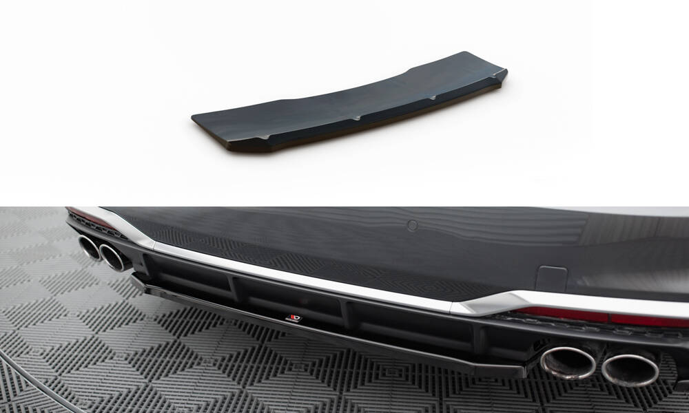 Street+ Mittlerer Diffusor Heck Ansatz passend für Audi S5 Sportback / Coupe F5 FL schwarz Hochglanz