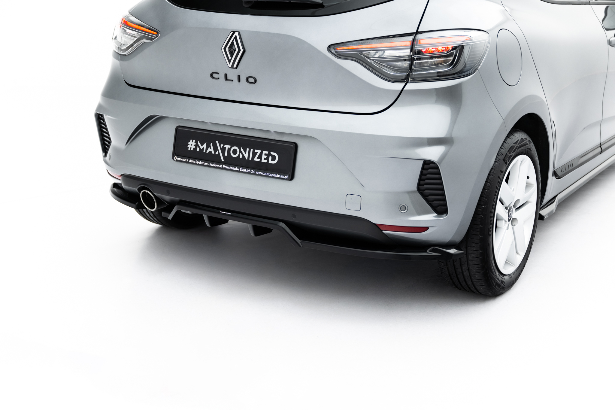 Street+ Mittlerer Diffusor RACE Heck Ansatz passend für Renault Clio Mk5 FL schwarz Hochglanz