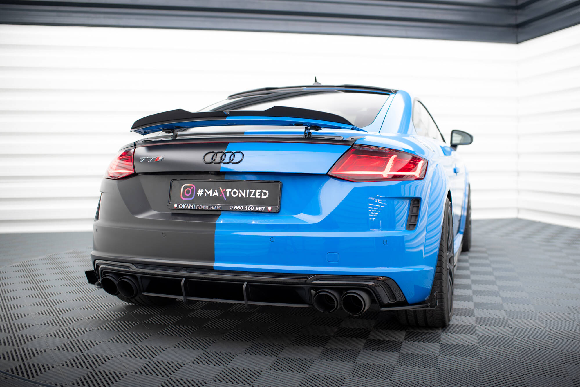 Street Pro Heckschürze Heck Ansatz Diffusor passend für Audi TT S 8S rot