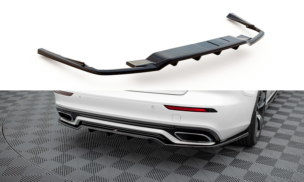 Street+ Mittlerer Diffusor RACE Heck Ansatz passend für Volvo S60/V60 R-Design Mk3 schwarz Hochglanz