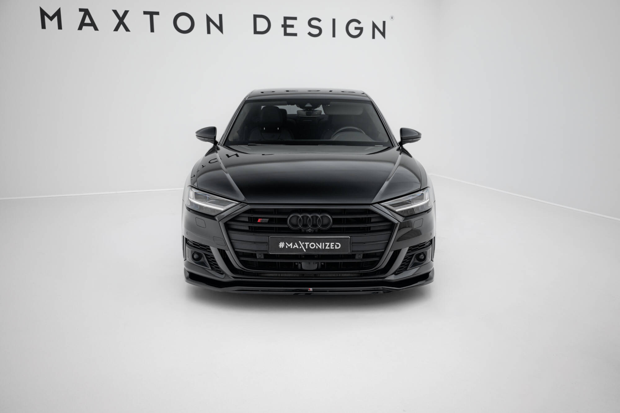 Street+ Spoilerlippe Front Ansatz V.1 passend für Audi S8 / A8 S-Line D5 schwarz Hochglanz