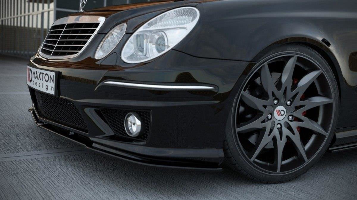 Street+ Spoilerlippe Front Ansatz passend für Mercedes E W211 AMG FL schwarz Hochglanz
