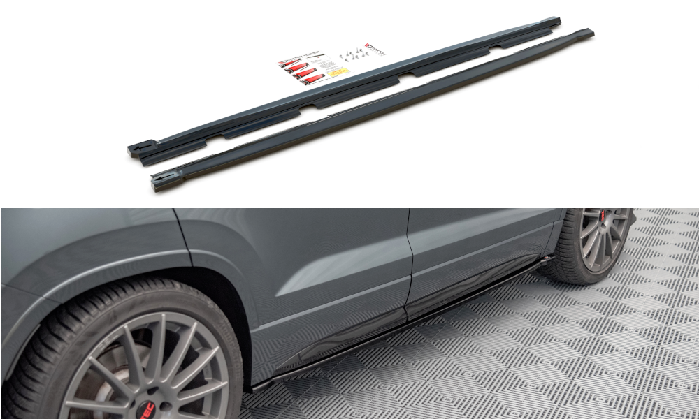 Seitenschweller Ansatz Paar passend für CUPRA Ateca Mk1 / Mk1 FL schwarz Hochglanz