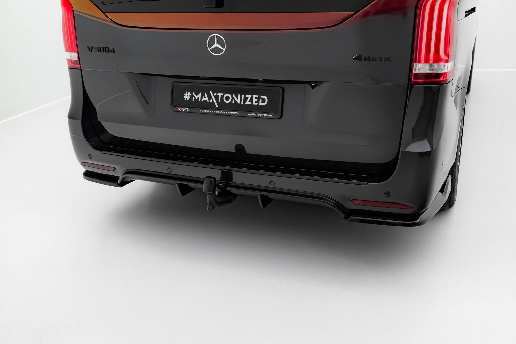 Street+ Heck Ansatz Diffusor passend für Mercedes V-Klasse AMG-Line W447 FL schwarz Hochglanz