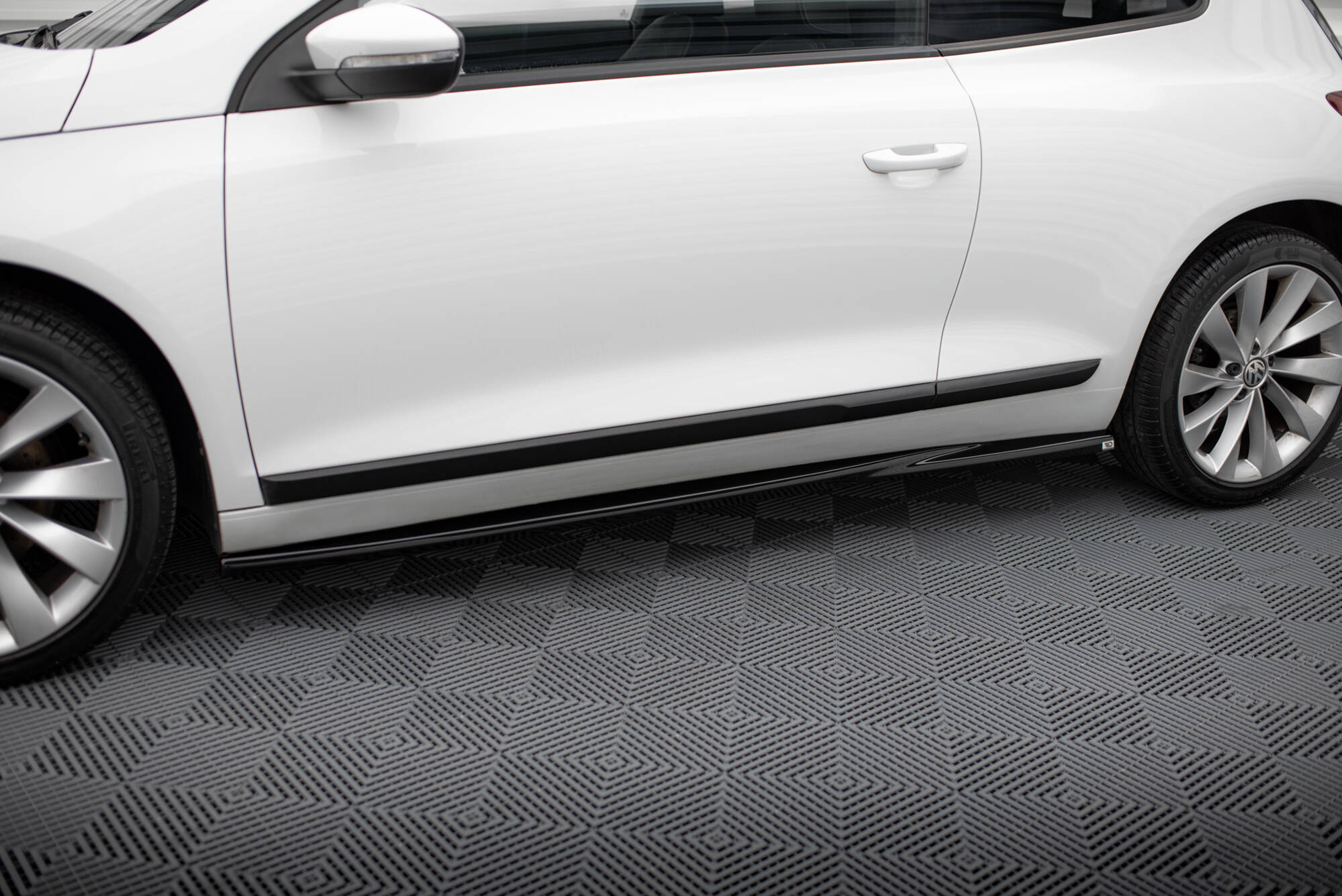Street+ Seitenschweller Leisten passend für VW Scirocco Mk3 FL schwarz Hochglanz