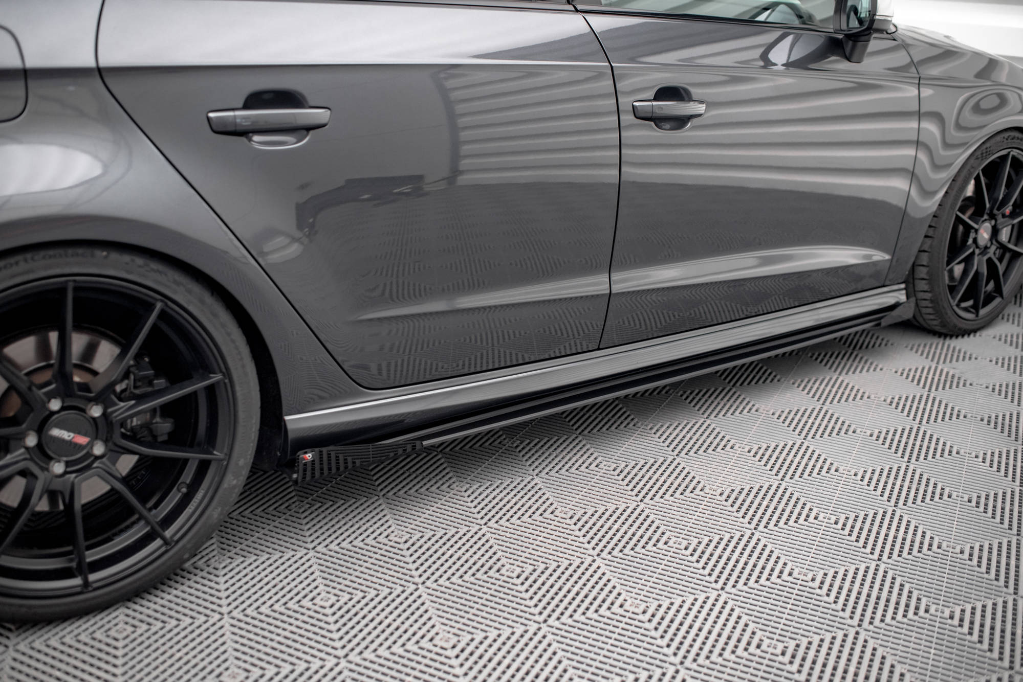 Seitenschweller Flaps passend für Audi S3 / A3 S-Line Sportback 8V FL schwarz Hochglanz