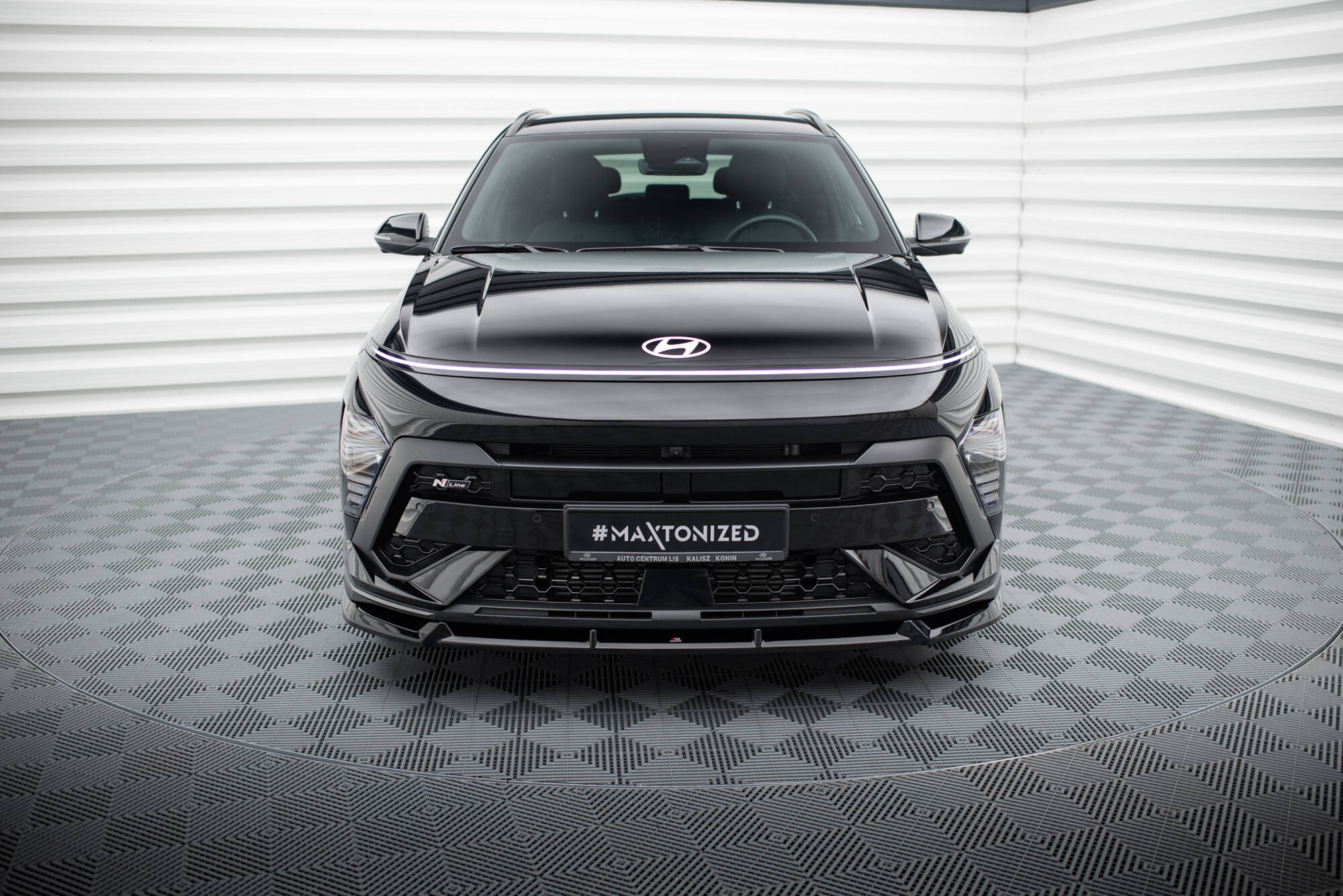 Street+ Spoilerlippe Front Ansatz passend für Hyundai Kona N-Line Mk2 schwarz Hochglanz