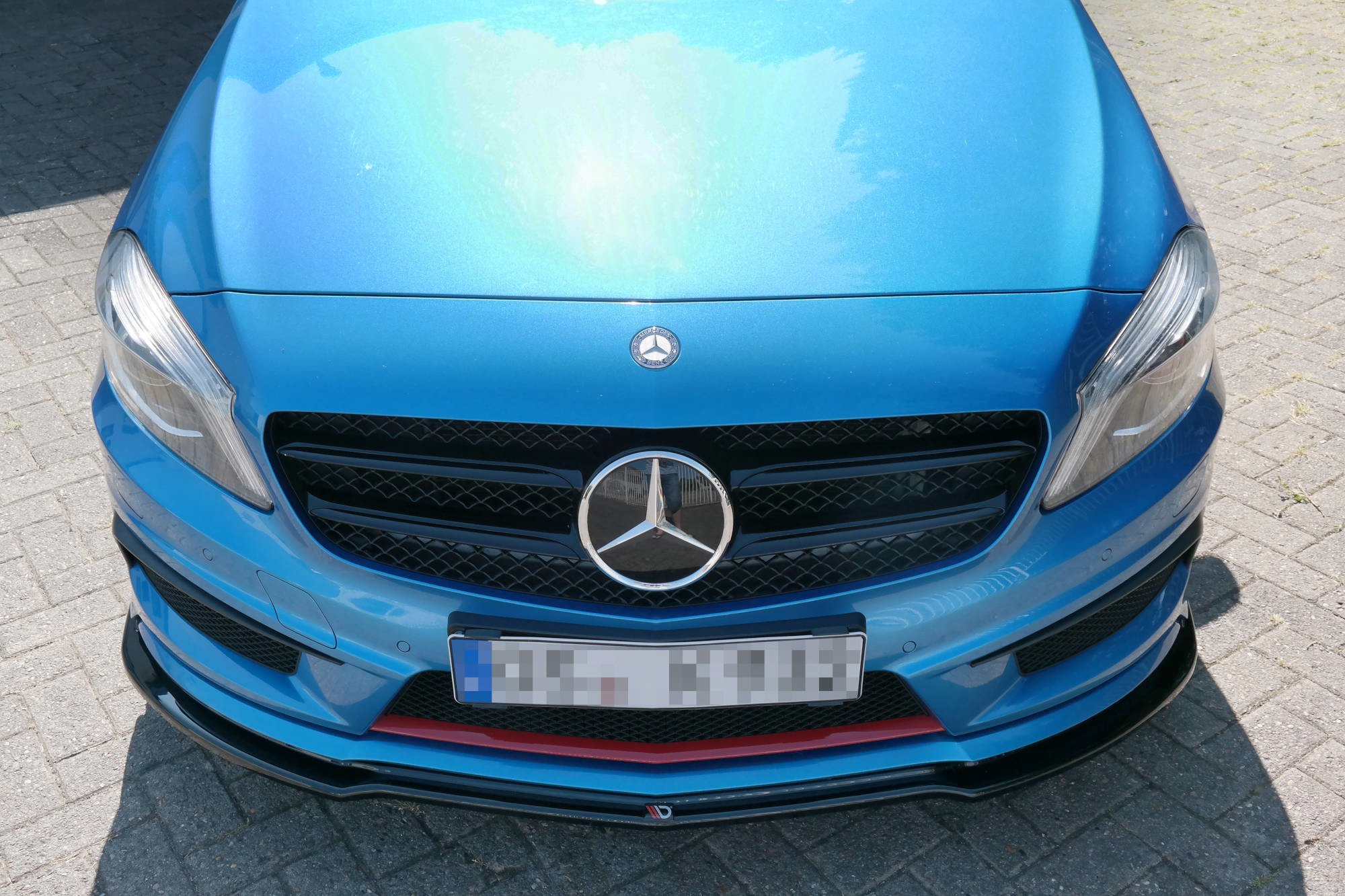 Street+ Spoilerlippe Front Ansatz passend für Mercedes W176 AMG-LINE vor FL schwarz Hochglanz