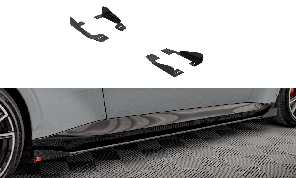 Seitenschweller Flaps passend für BMW 2 Coupe M-Paket / M240i G42 schwarz Hochglanz