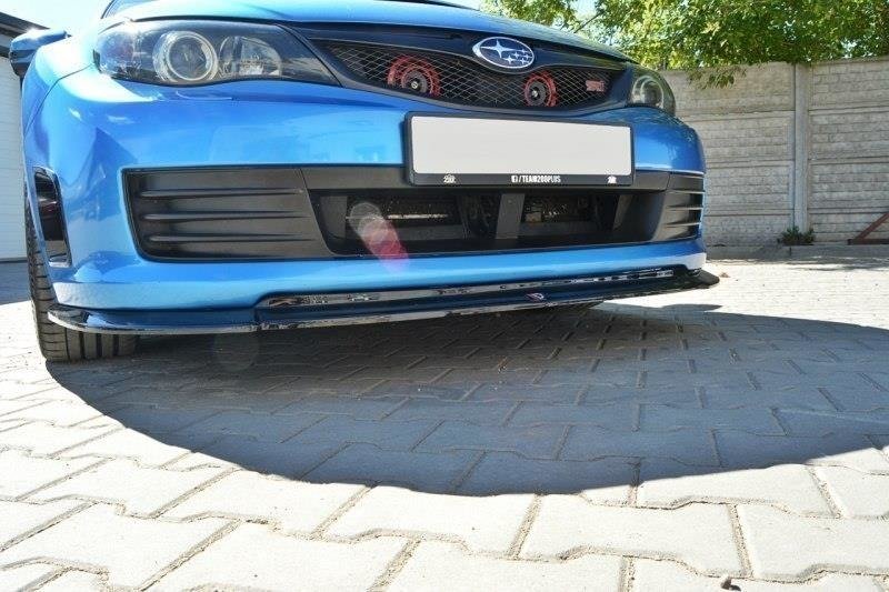 Street+ Spoilerlippe Front Ansatz V.2 passend für Subaru Impreza WRX STI Mk3 schwarz Hochglanz