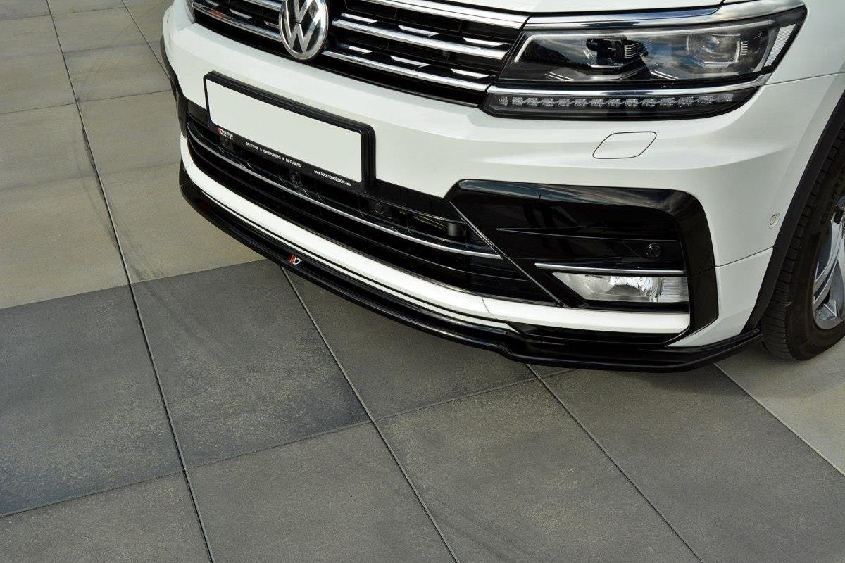 Front Ansatz für Vw Tiguan Mk2 R-Line schwarz Hochglanz