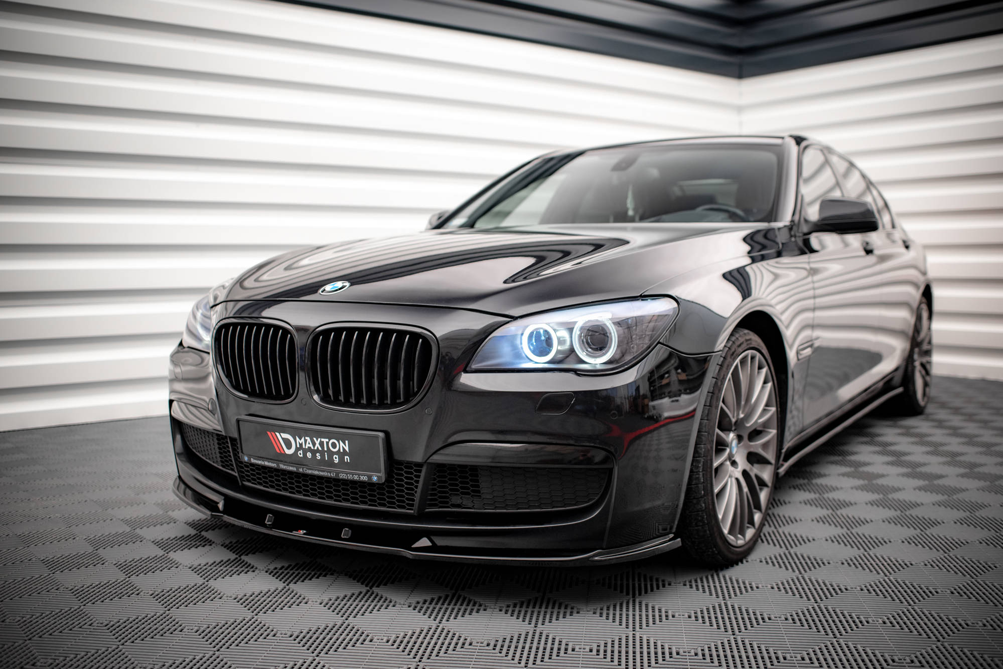 Street+ Spoilerlippe Front Ansatz V.2 passend für BMW 7 M-Paket F01 schwarz Hochglanz