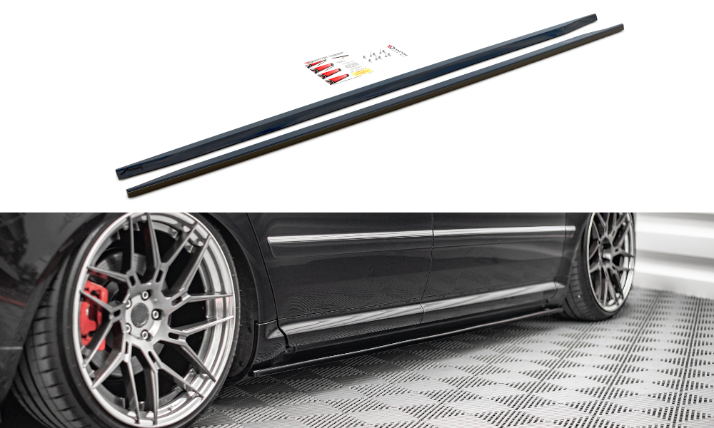 Street+ Seitenschweller Leisten passend für Audi S8 D3 schwarz Hochglanz