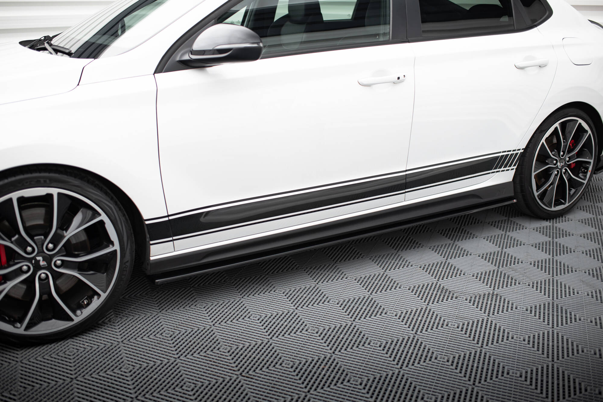 Seitenschweller Ansatz für V.1 für Hyundai I30 N Mk3 Hatchback / Fastback schwarz Hochglanz
