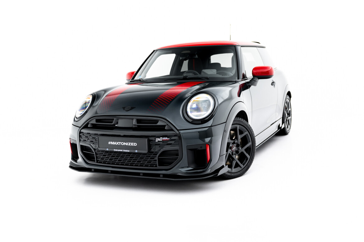 Street Pro Frontlippe passend + Flaps für passend für Mini Cooper John Cooper Works F65 schwarz Hochglanz