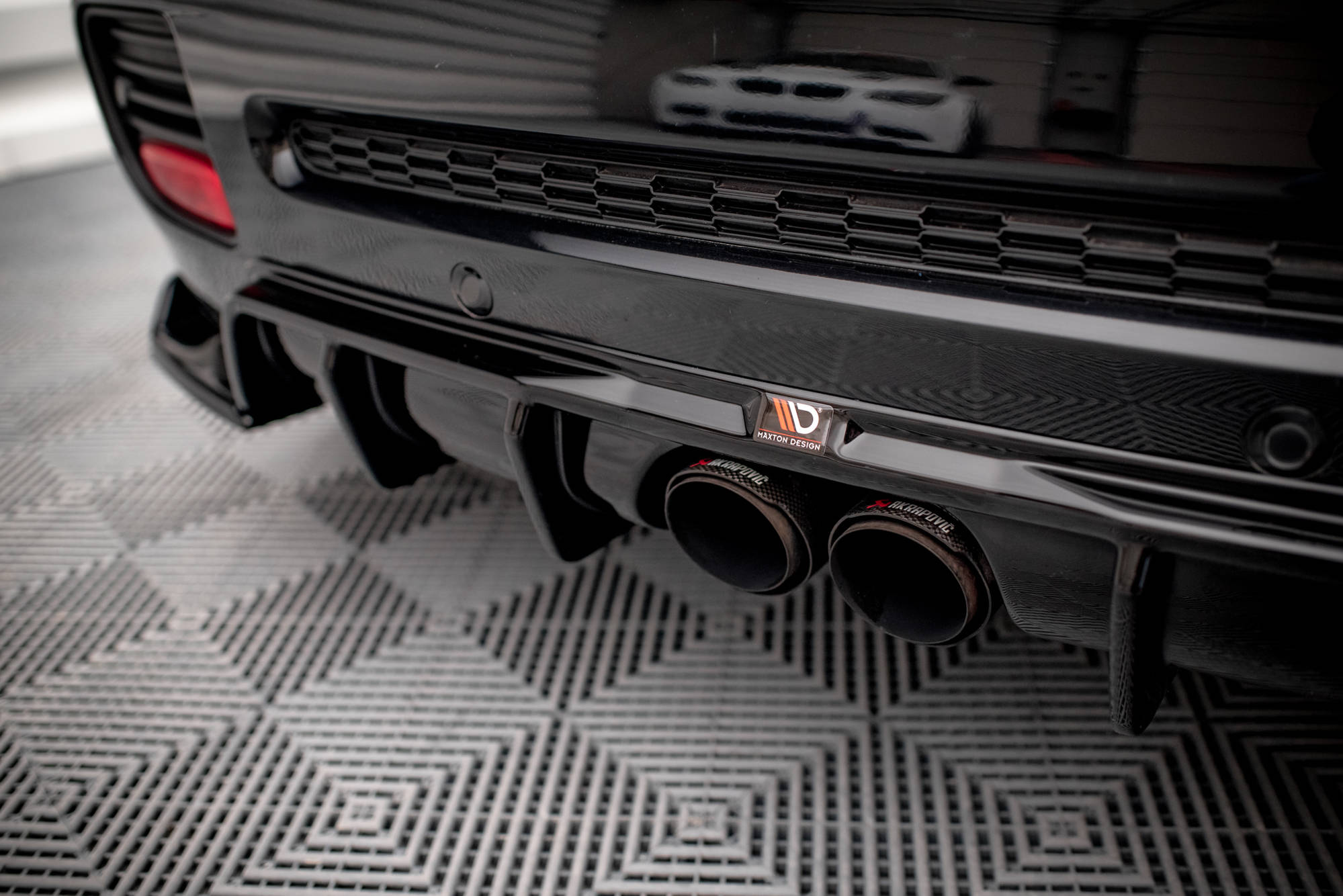 Street+ Heck Ansatz Diffusor passend für Mini Cooper John Cooper Works R56 schwarz Hochglanz