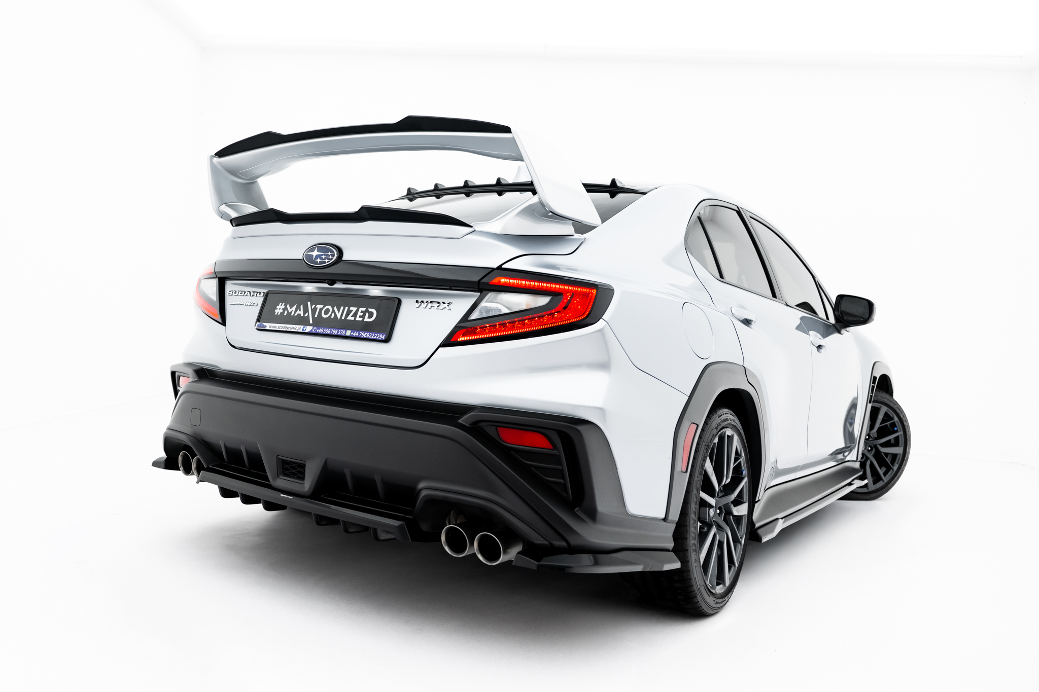Oberer Heck Spoiler Aufsatz Abrisskante passend für Subaru WRX STI Mk2 schwarz Hochglanz