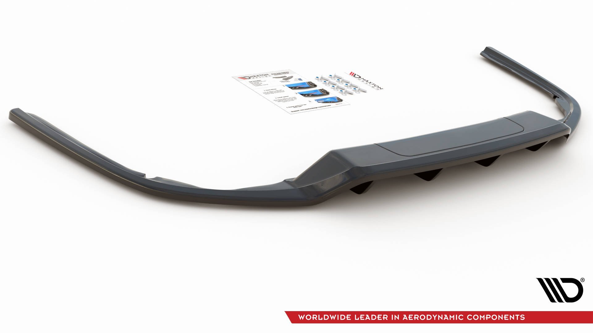 Street+ Mittlerer Diffusor RACE Heck Ansatz passend für VW Passat B8 schwarz Hochglanz