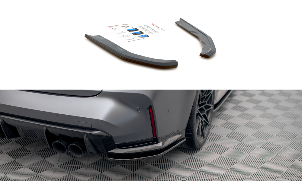 Street+ Heck Ansatz Flaps V.1 passend für BMW M3 Limousine / Touring G80 / G81 schwarz Hochglanz
