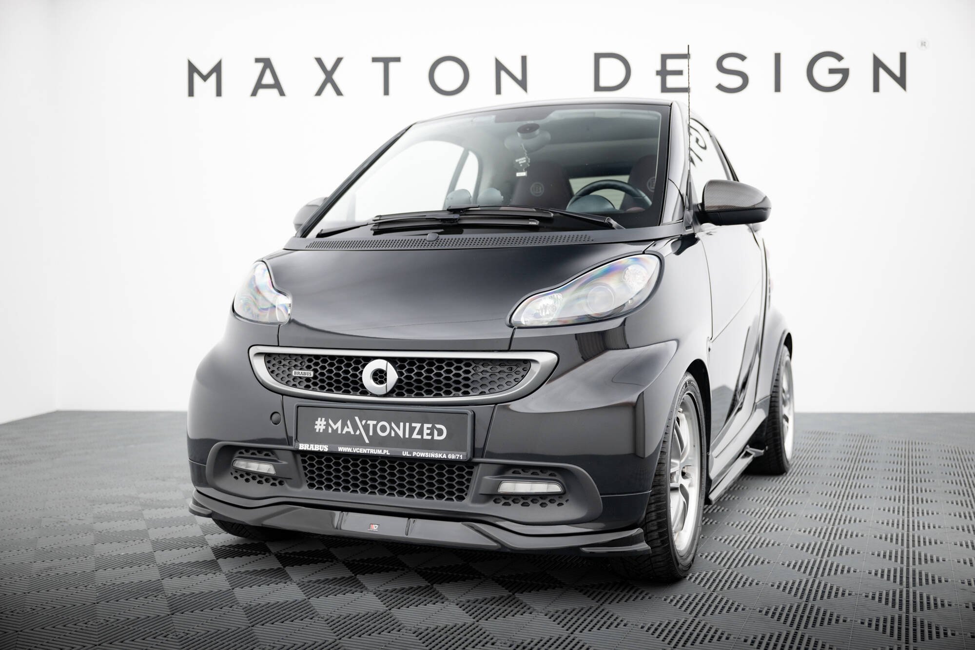 Frontlippe passend für Brabus Smart Fortwo C451 FL schwarz Hochglanz
