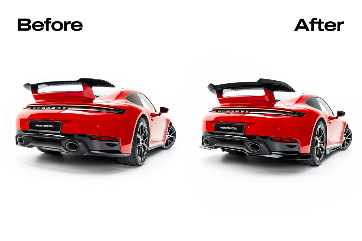Diffusor RACE passend für Porsche 911 Carrera Aero 992 Facelift schwarz Hochglanz