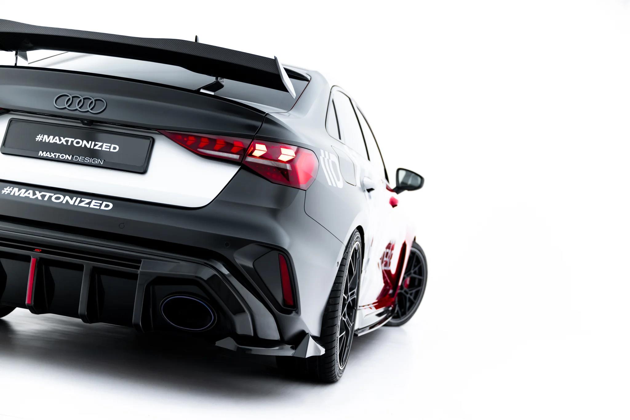 Diffusor Flaps V.3 passend für Audi RS3 Limousine 8Y Facelift schwarz Hochglanz